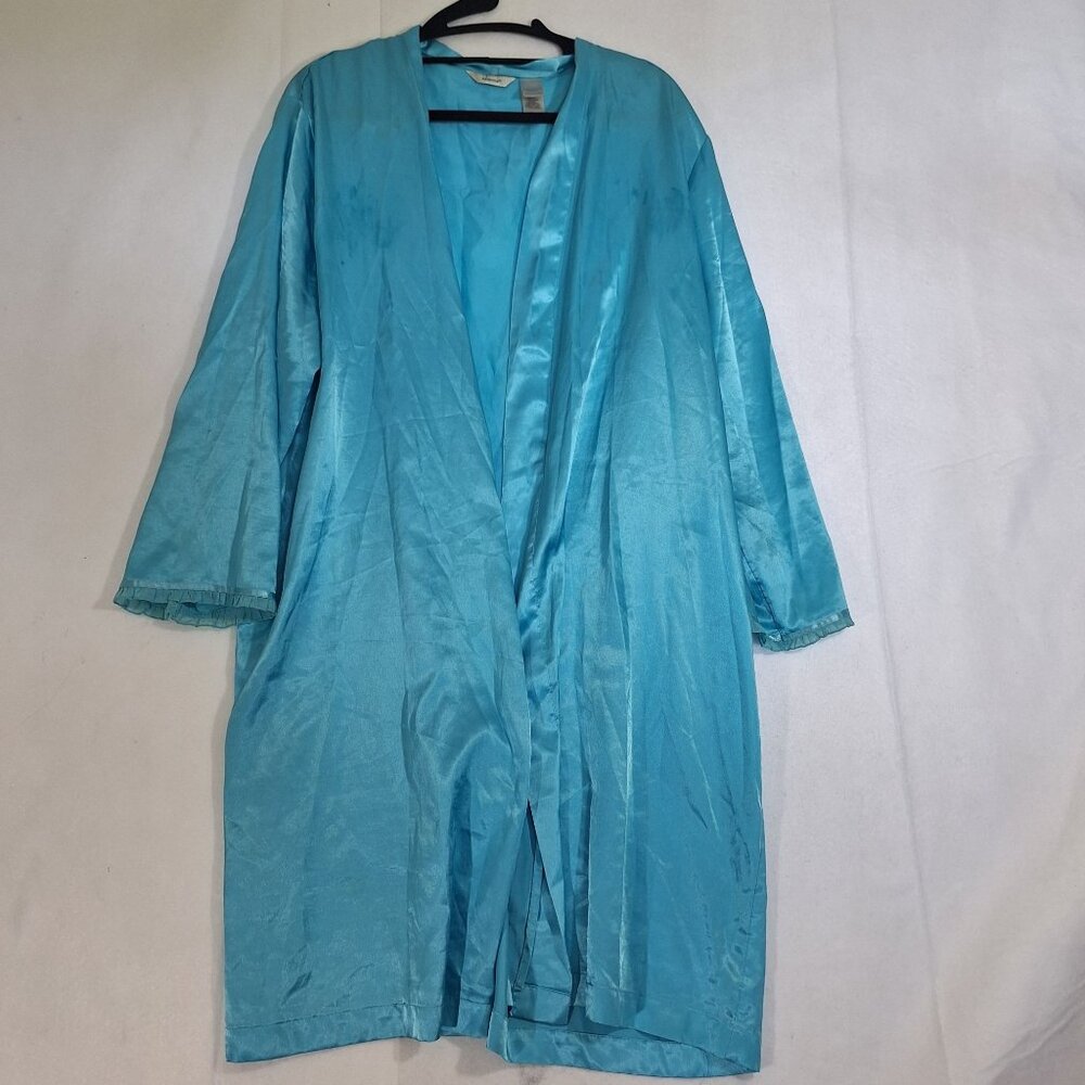 Vintage Adonna Teal Satin Robe